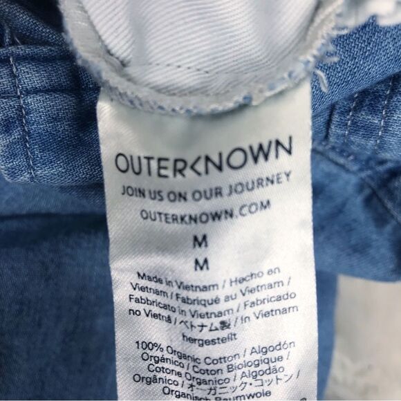 OUTERKNOWN Wyatt Long Sleeve Button Front Denim Jumpsuit Blue Size Medium New - Picture 11 of 15